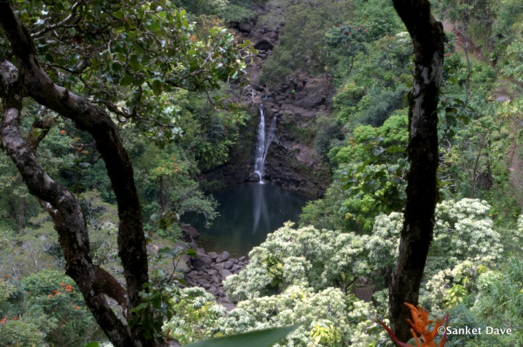 Waterfall from the Kahanu Garden